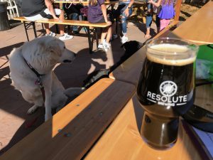 The girls on the patio at Resolute Brewing